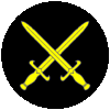 Armored Combat Marshal badge: Sable, two swords in saltire Or.